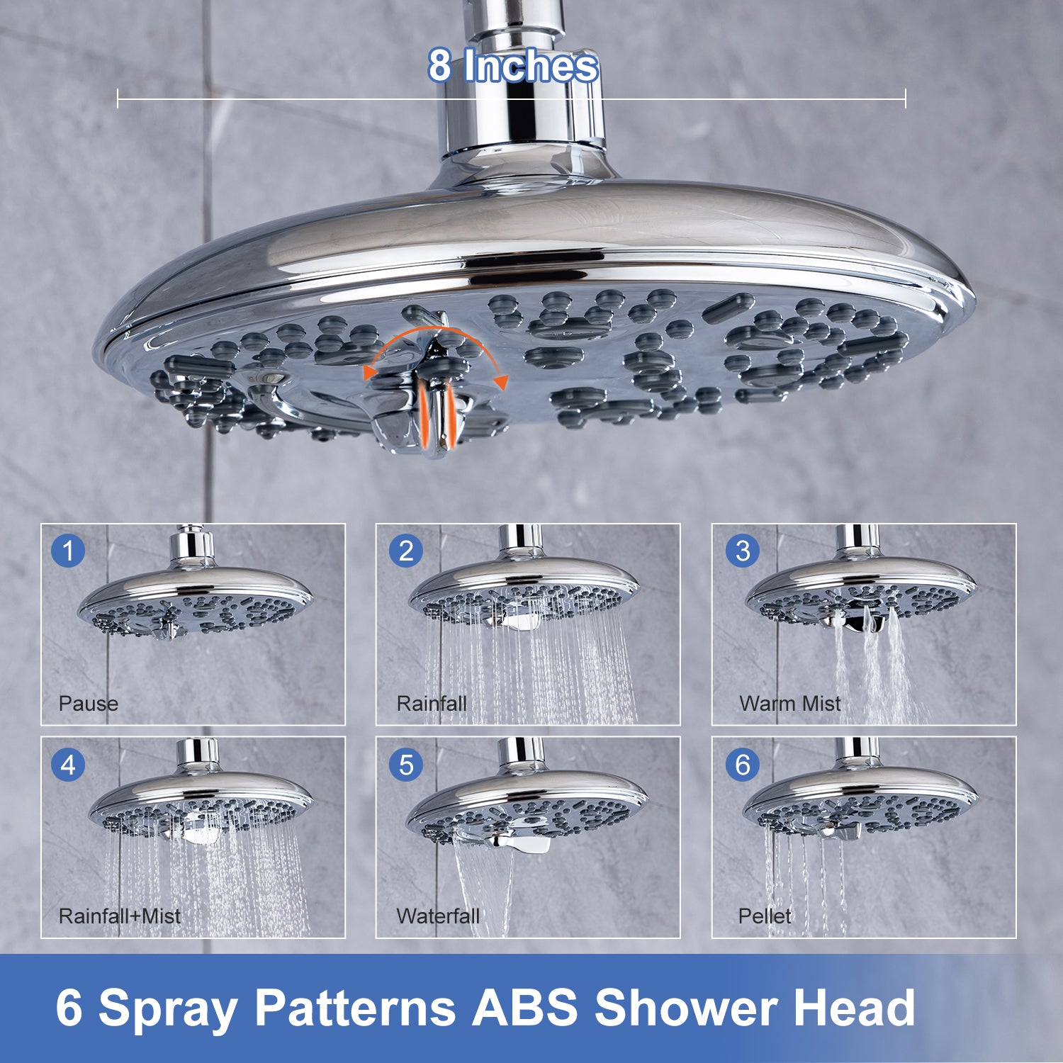 Shower System with Rain Shower Head and Handheld Shower (S2003)