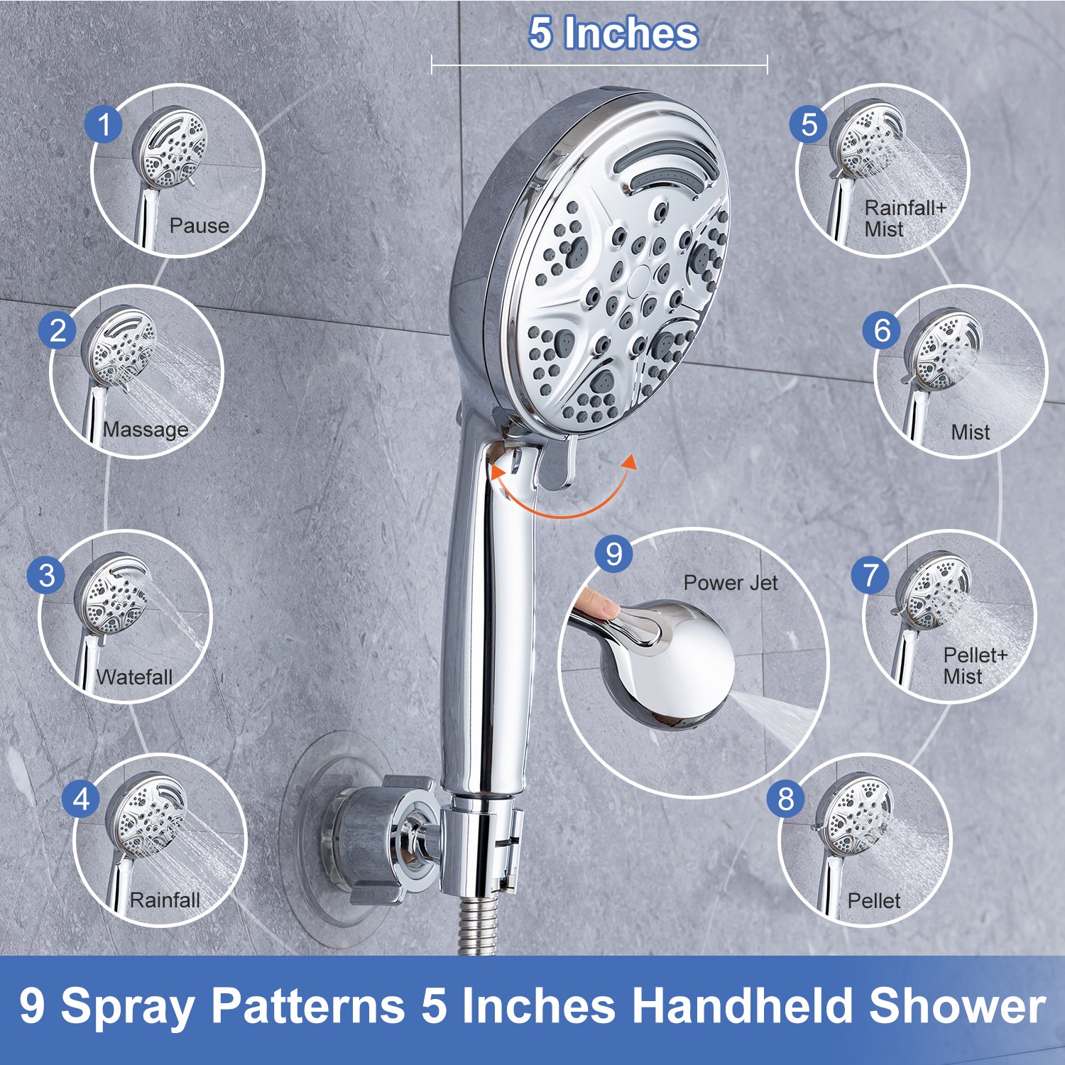 Shower System with Rain Shower Head and Handheld Shower (S2003)