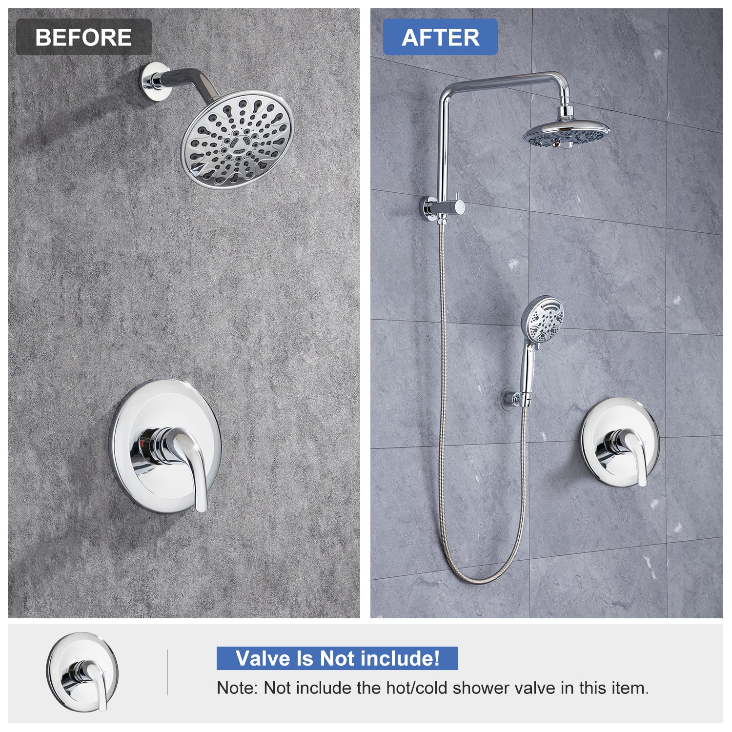 Shower System with Rain Shower Head and Handheld Shower (S2003)