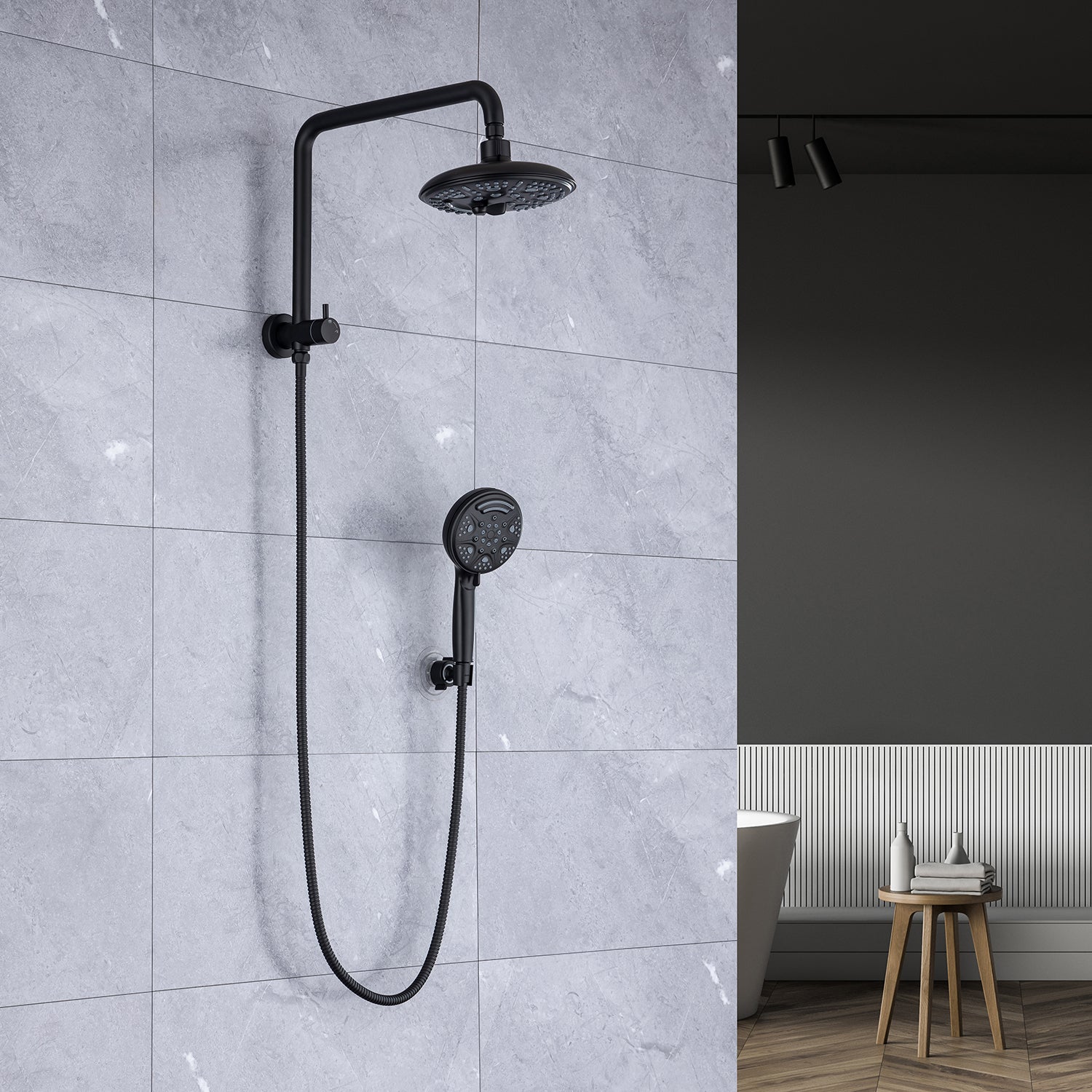 Shower System with Rain Shower Head and Handheld Shower (S2003)