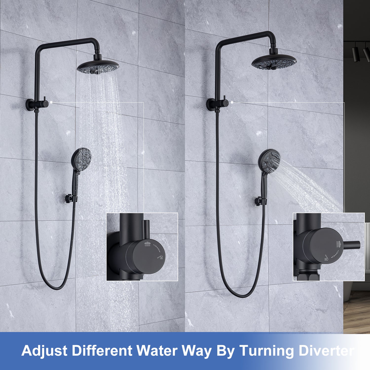 Shower System with Rain Shower Head and Handheld Shower (S2003)