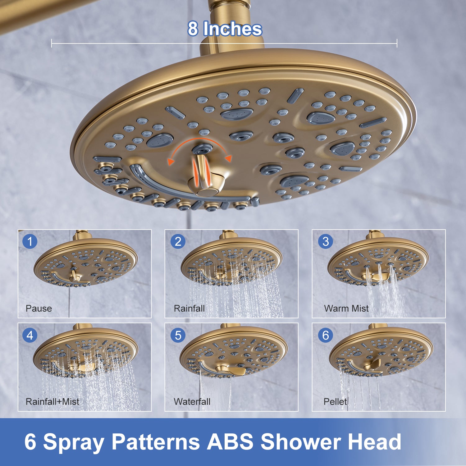 Shower System with Rain Shower Head and Handheld Shower (S2003)