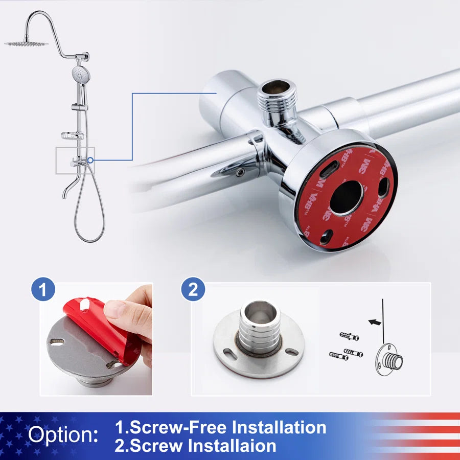 RAINLEX Shower System with Rain Shower Head, Handheld Shower and Tub Spout