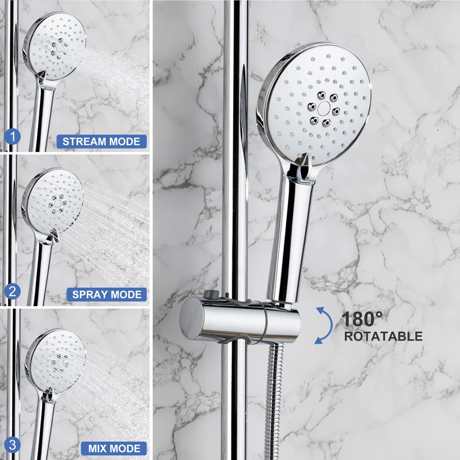 RAINLEX Shower System with Rain Shower Head, Handheld Shower and Tub Spout