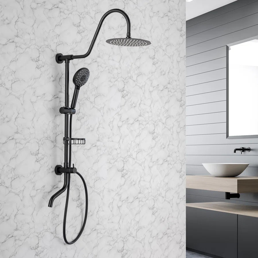 RAINLEX Shower System with Rain Shower Head, Handheld Shower and Tub Spout