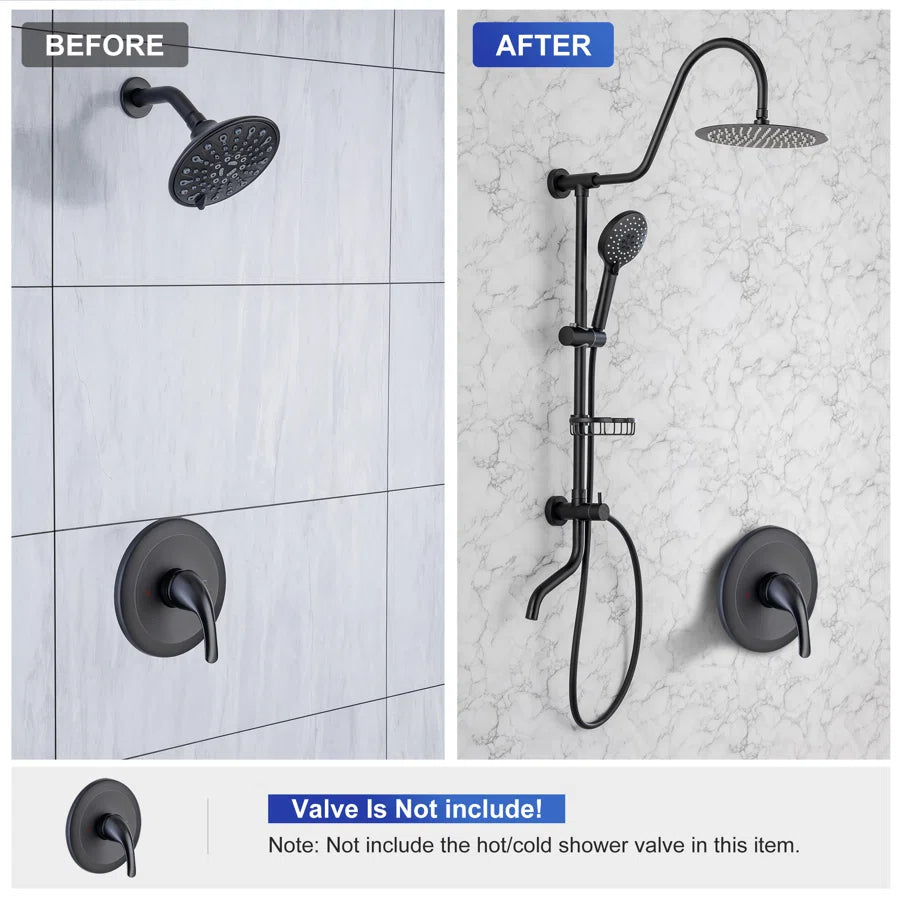 RAINLEX Shower System with Rain Shower Head, Handheld Shower and Tub Spout