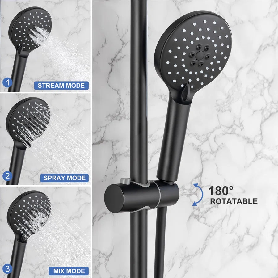 RAINLEX Shower System with Rain Shower Head, Handheld Shower and Tub Spout