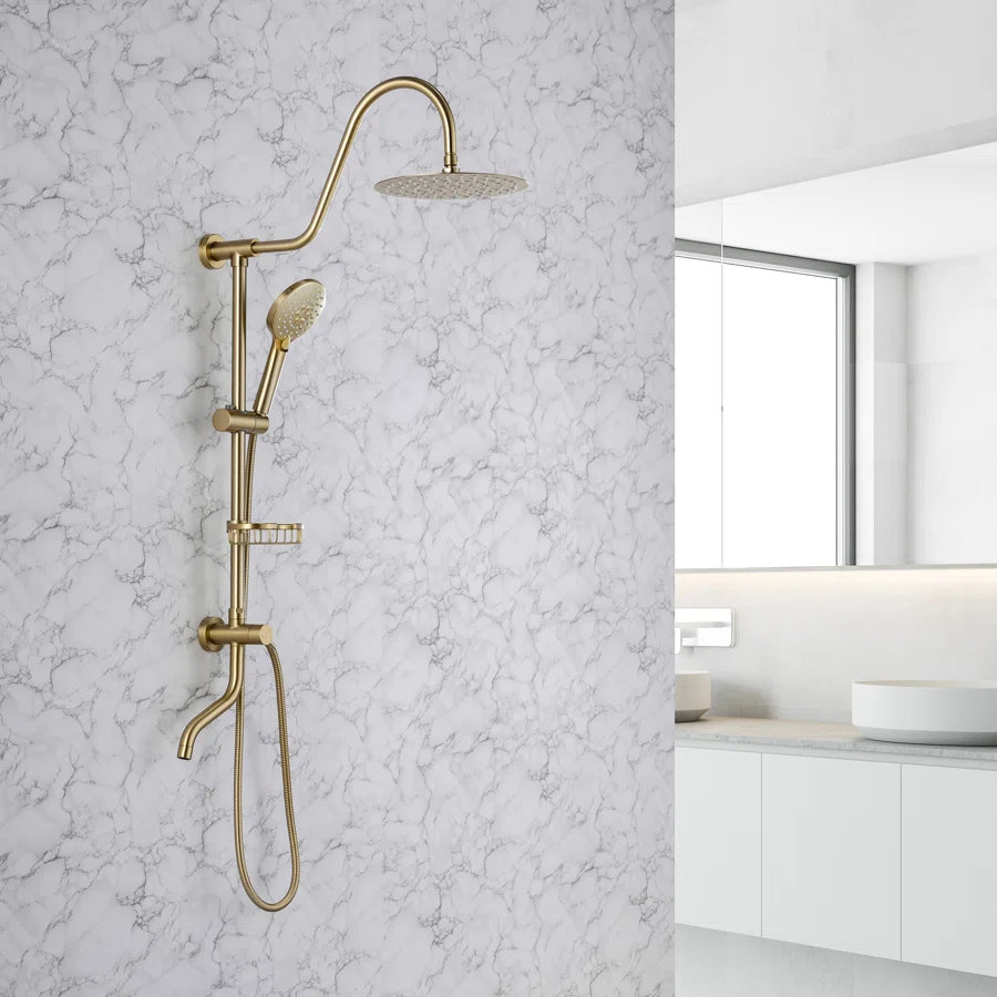 RAINLEX Shower System with Rain Shower Head, Handheld Shower and Tub Spout