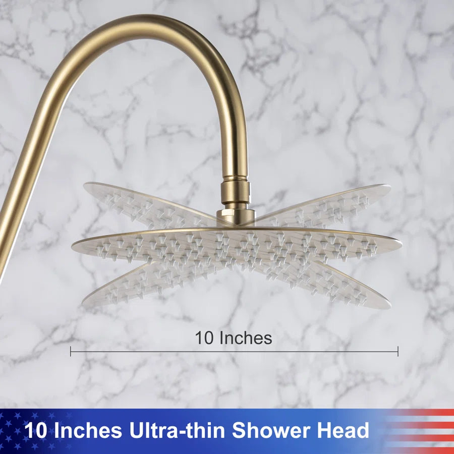 RAINLEX Shower System with Rain Shower Head, Handheld Shower and Tub Spout