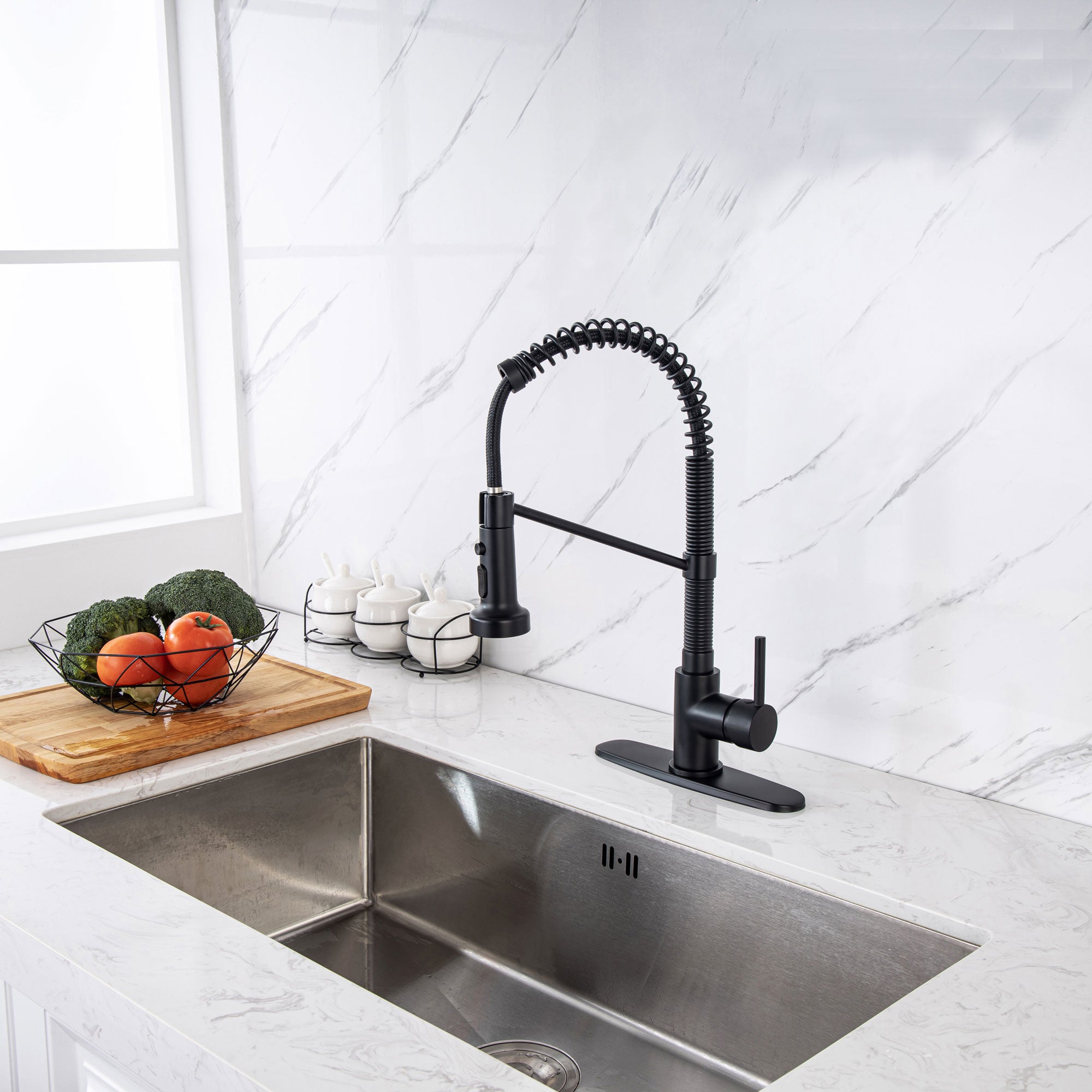 [Rainlex 6005] High Arc Pull-Out Modern Design Kitchen Faucet