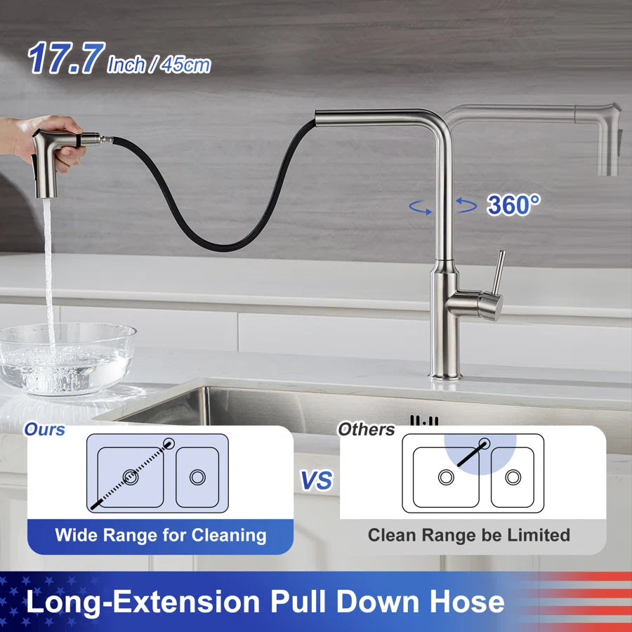 Single-Handle Pull-Down Kitchen Faucet (S6013)