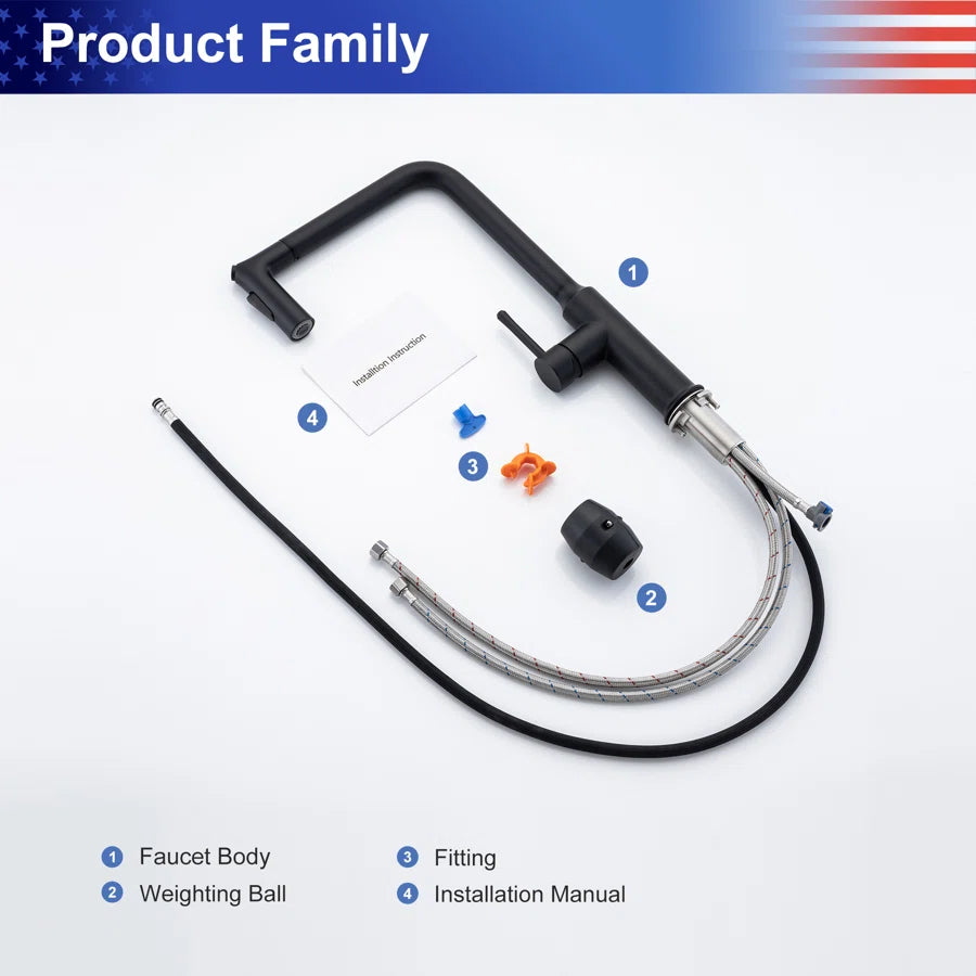 Single-Handle Pull-Down Kitchen Faucet (S6013)