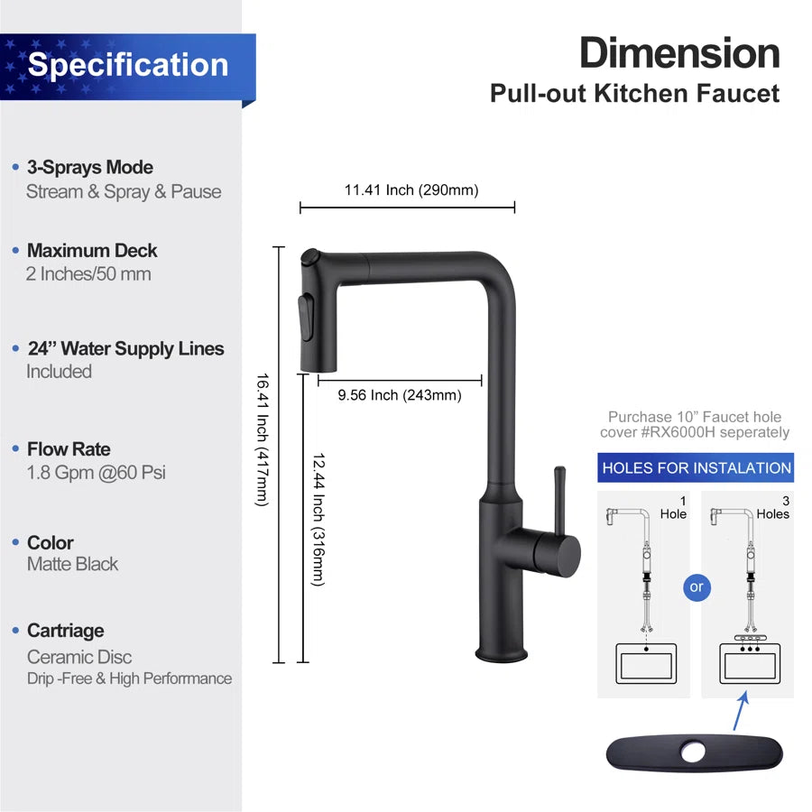 Single-Handle Pull-Down Kitchen Faucet (S6013)