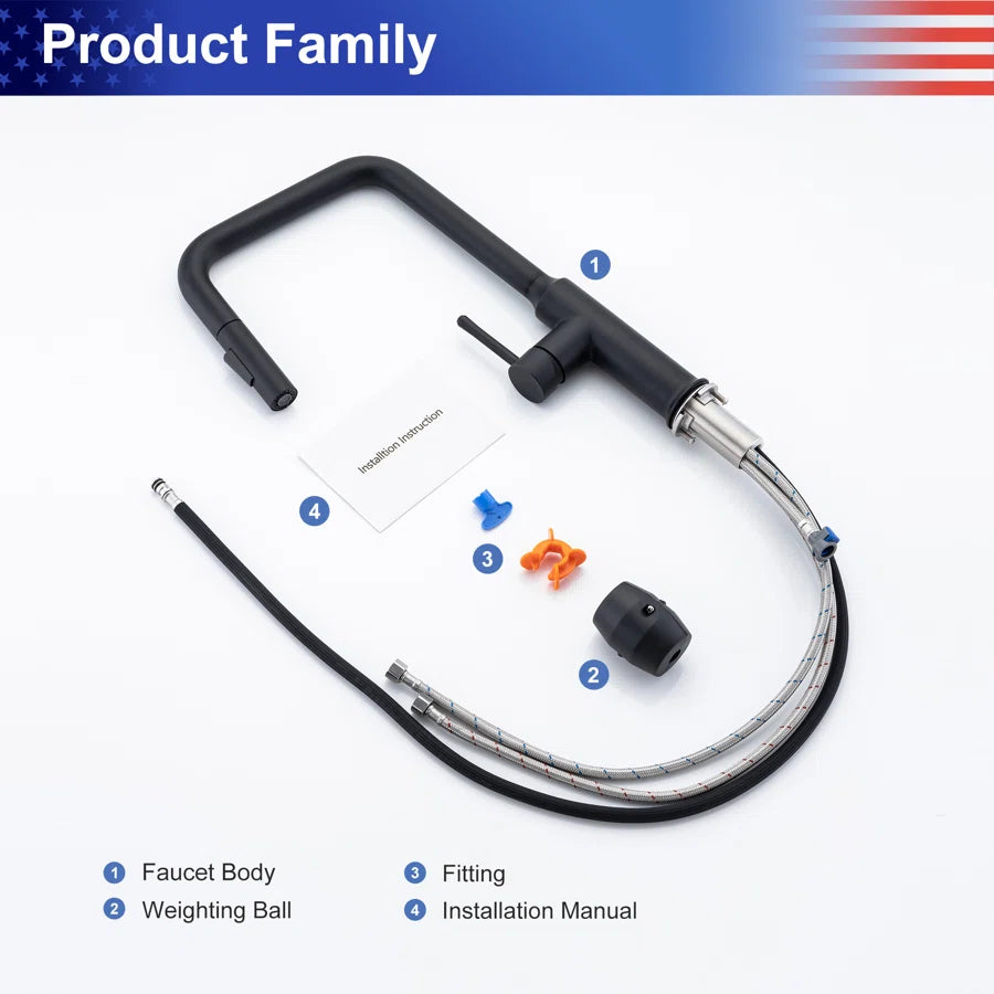 RAINLEX Single-Handle Pull-Down Kitchen Faucet (S6017)