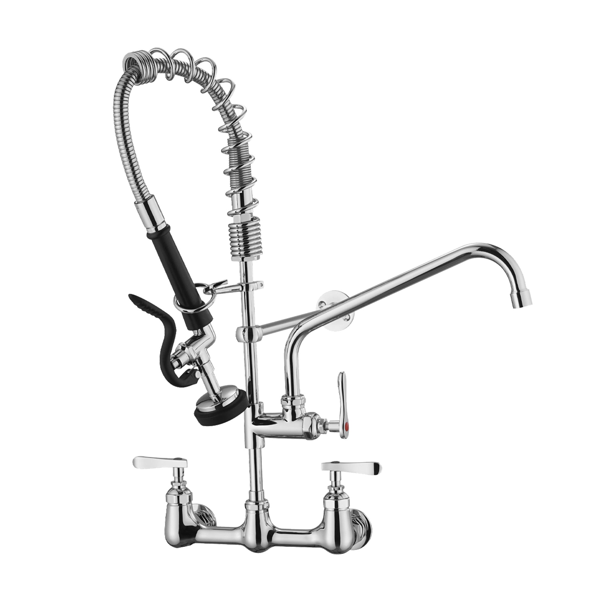 25" Commercial Kitchen Faucet with Pre-Rinse Sprayer