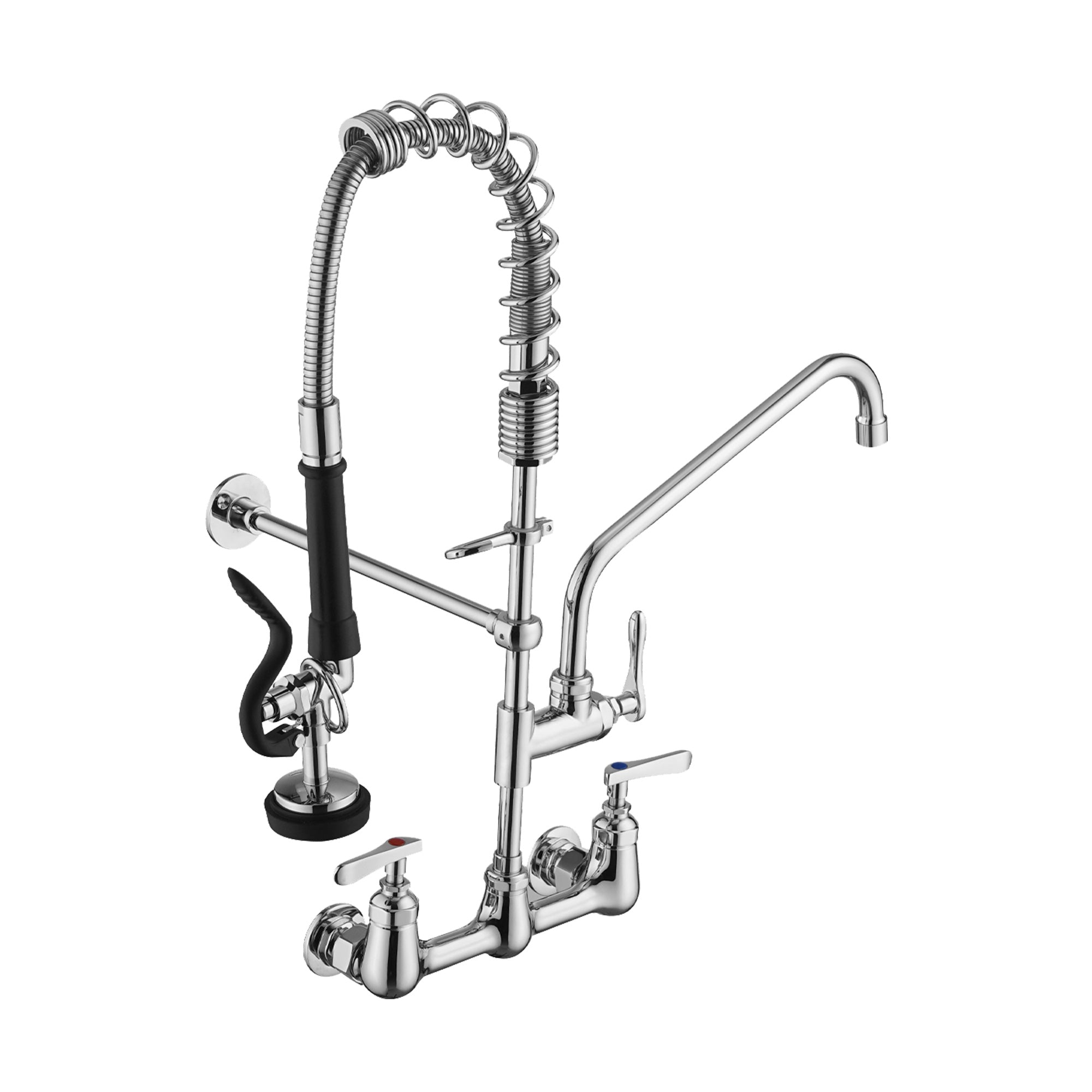 25" Commercial Kitchen Faucet with Pre-Rinse Sprayer