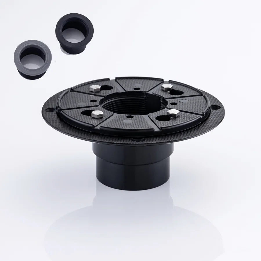 Round ABS Shower Drain, Matte Black