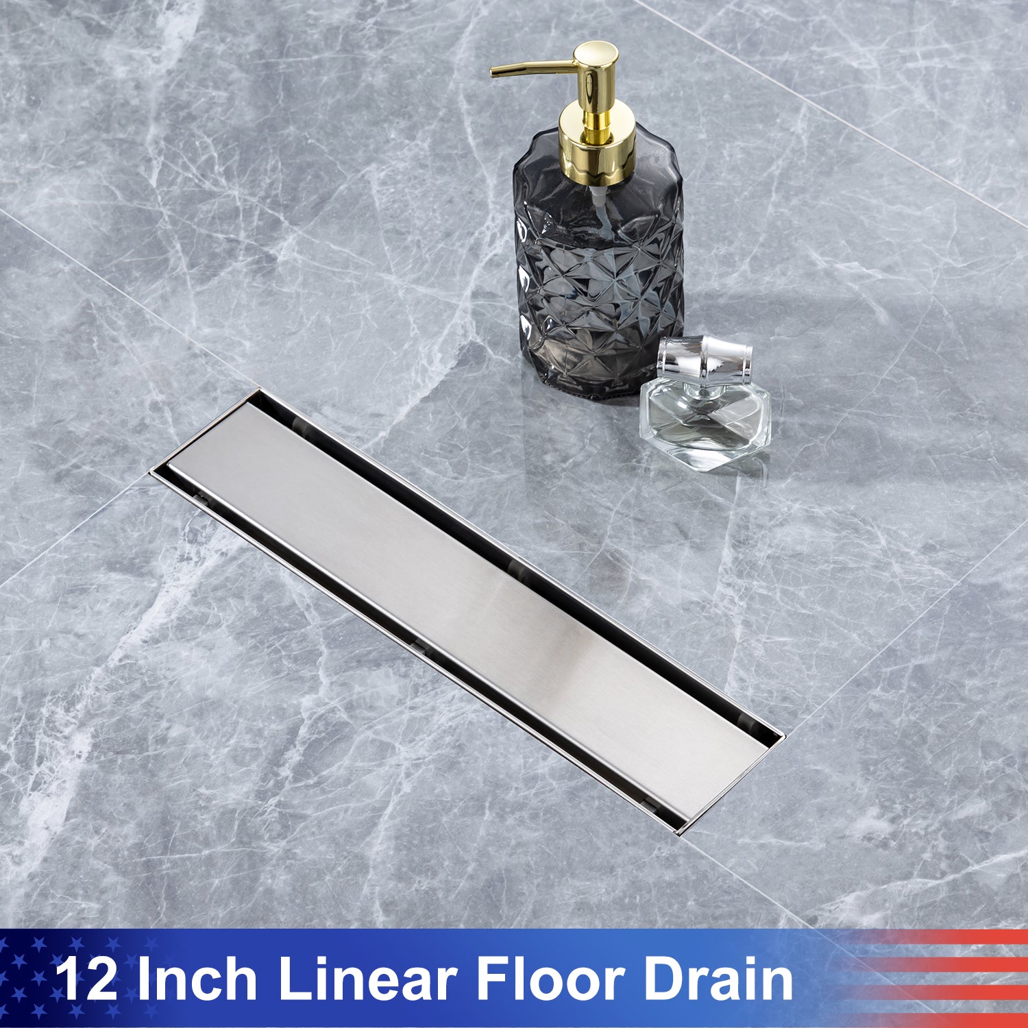 Drain de douche à grille linéaire de 12 po de largeur RX7001-12