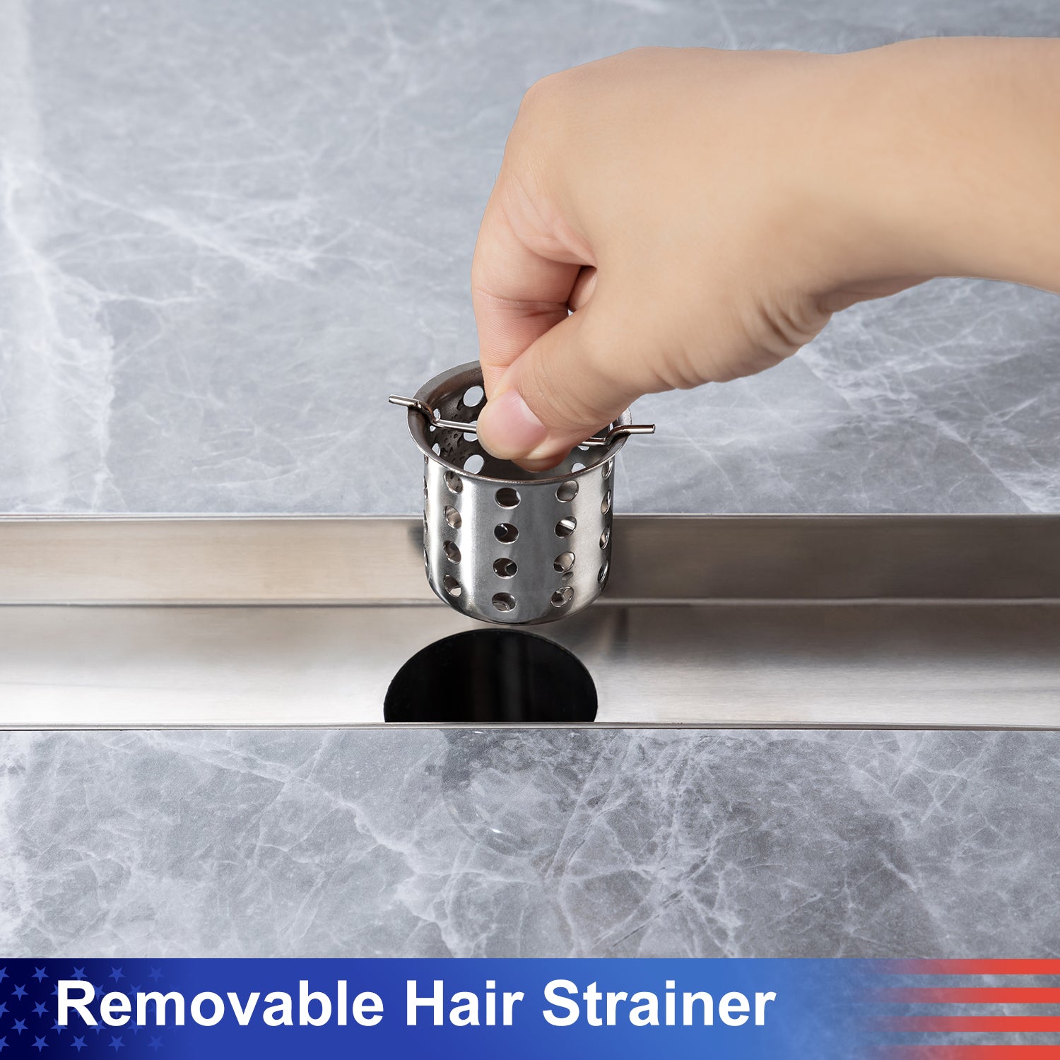 Drain de douche à grille linéaire de 12 po de largeur RX7001-12