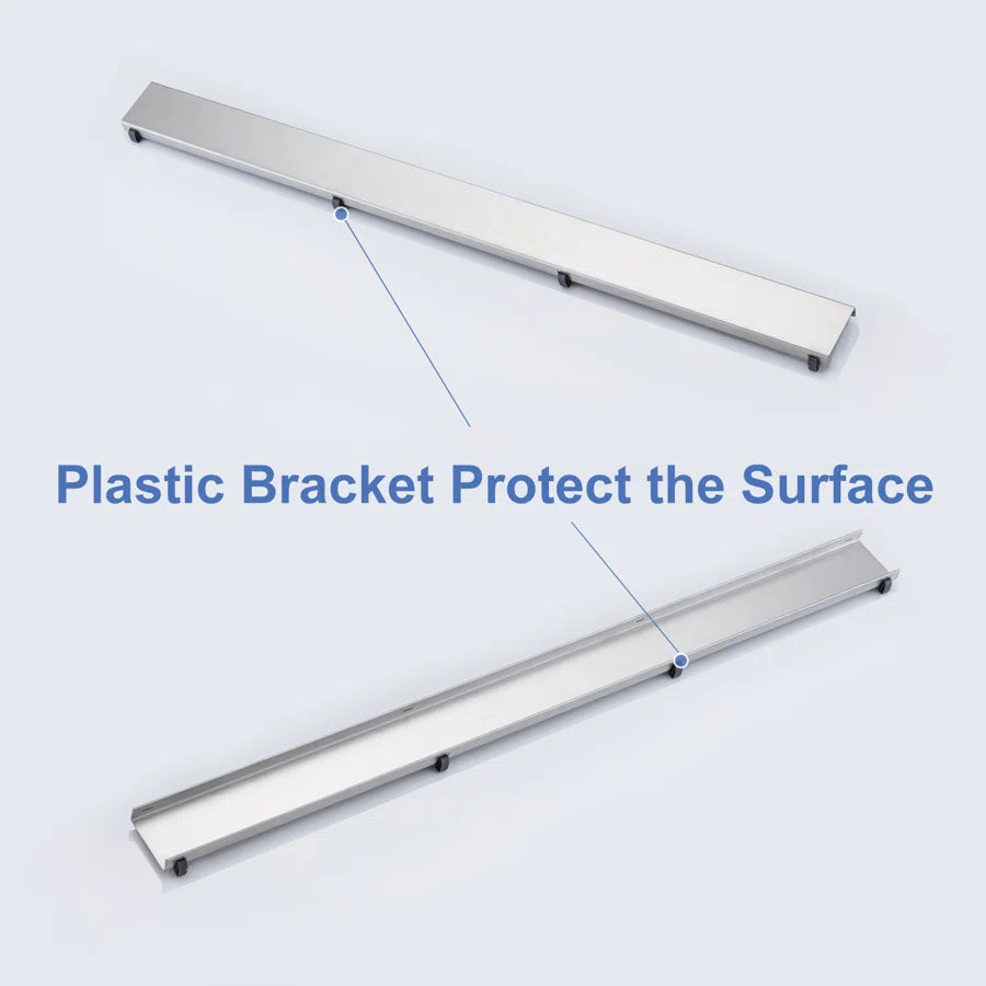 28" Linear Grid Shower Drain, Chrome