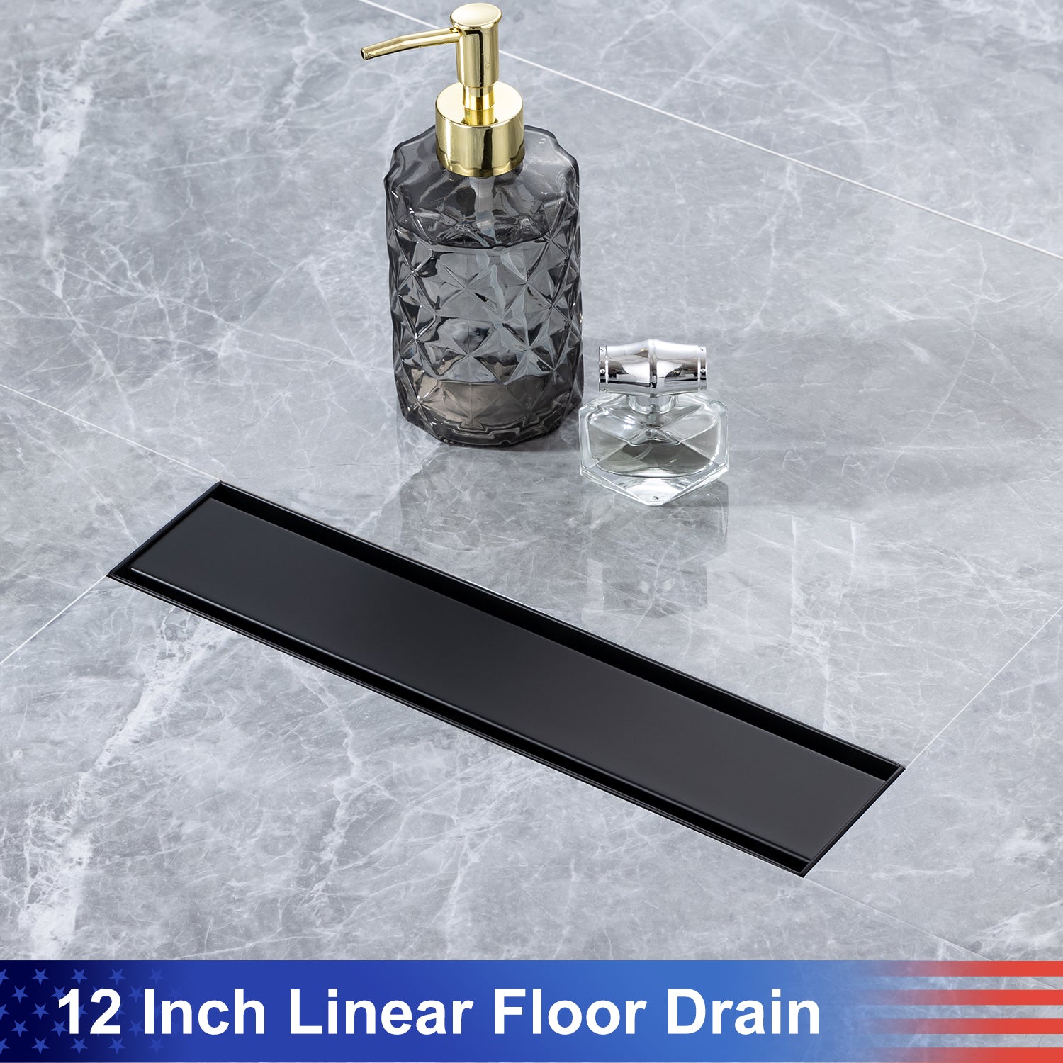 Drain de douche à grille linéaire de 12 po de largeur RX7001-12