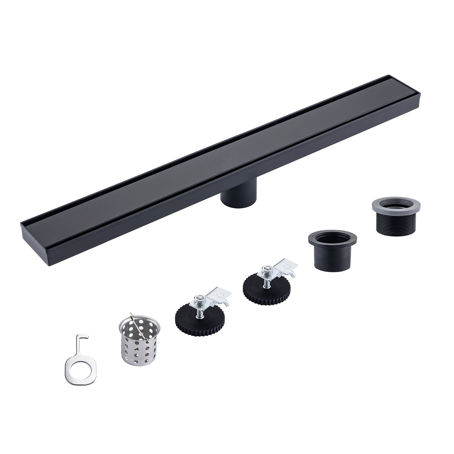 24" Linear Grid Shower Drain, Chrome