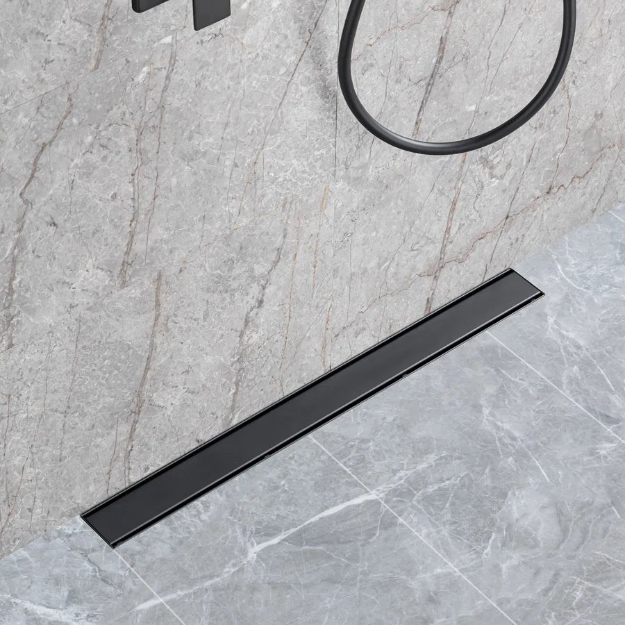 28" Linear Grid Shower Drain, Chrome