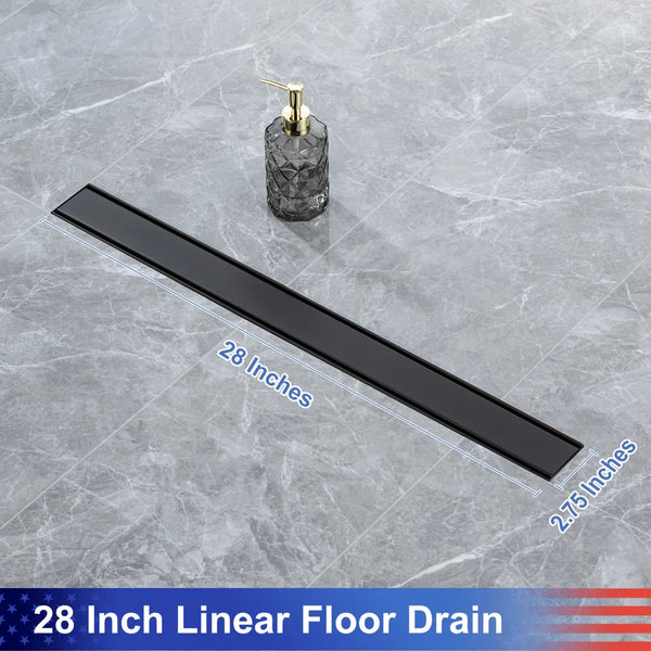 Drain de douche à grille linéaire de 28 po de largeur RX7001-28