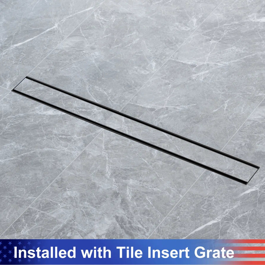 28" Linear Grid Shower Drain, Chrome
