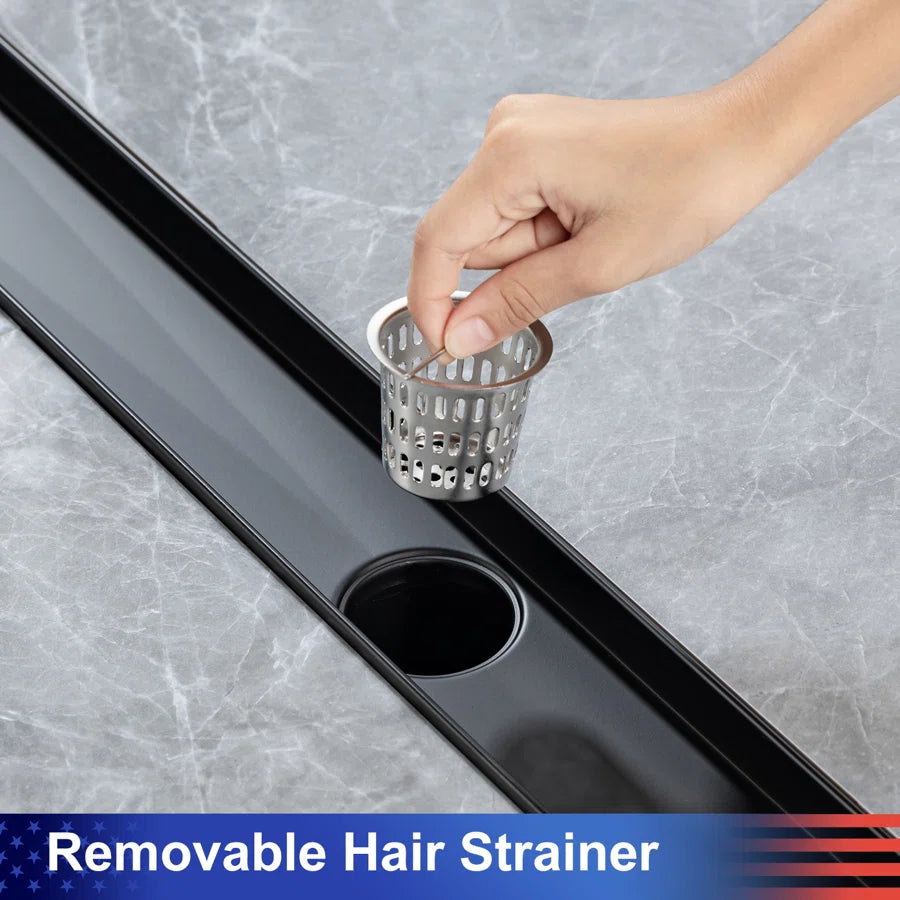 28" Linear Grid Shower Drain, Chrome