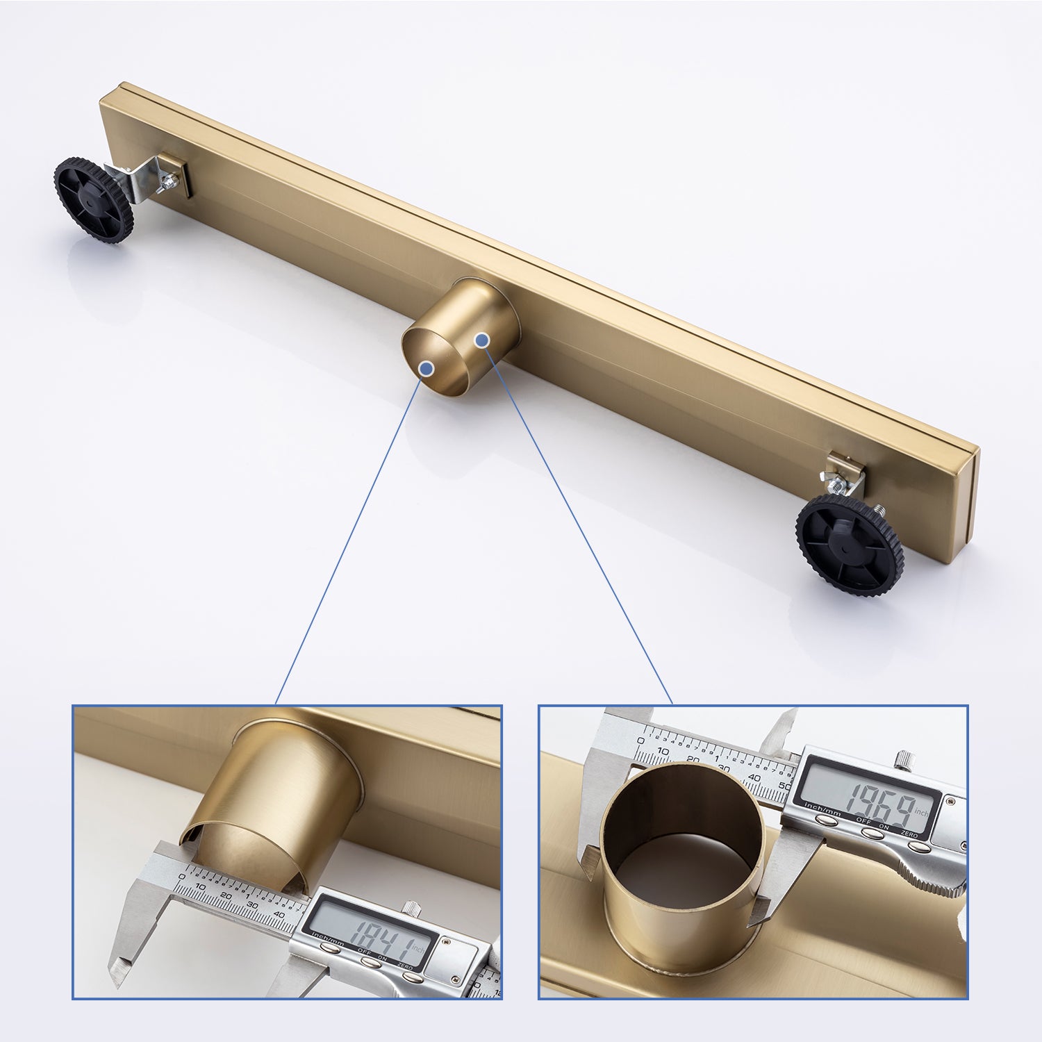 24" Linear Grid Shower Drain, Chrome