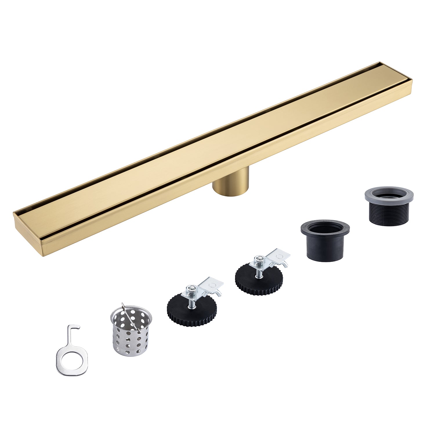24" Linear Grid Shower Drain, Chrome
