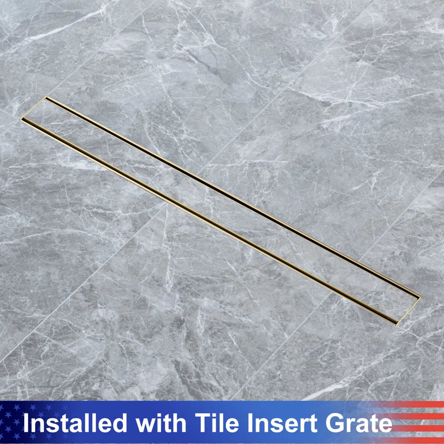 28" Linear Grid Shower Drain, Chrome