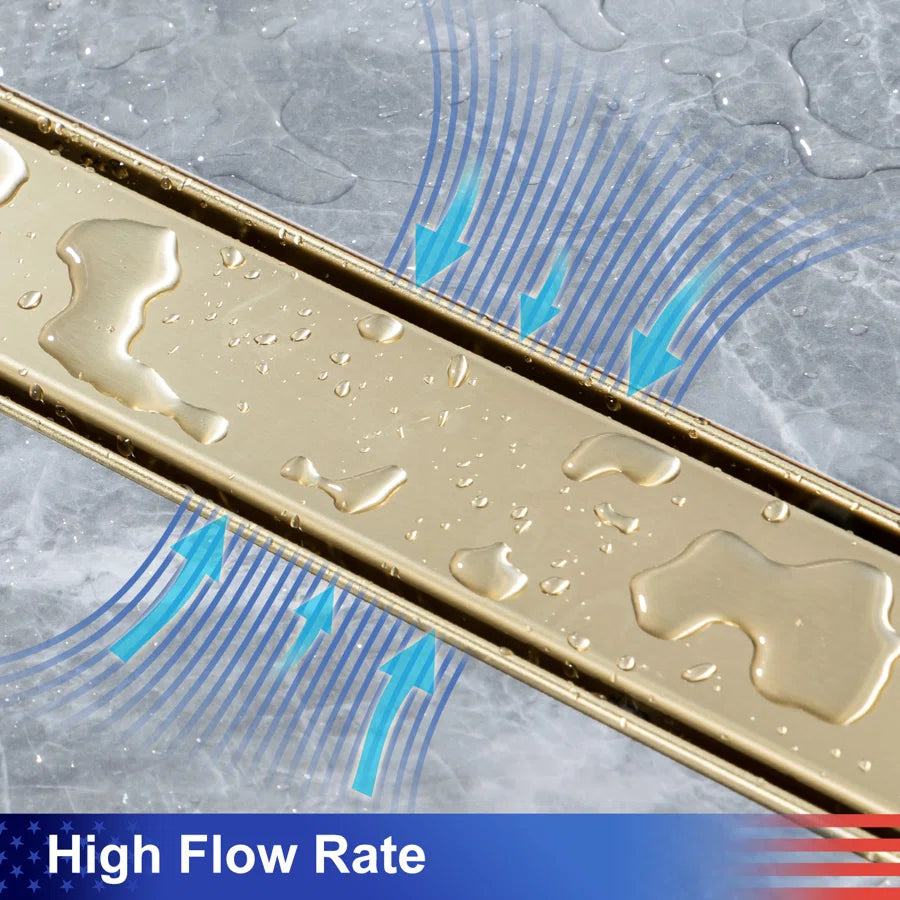 28" Linear Grid Shower Drain, Chrome