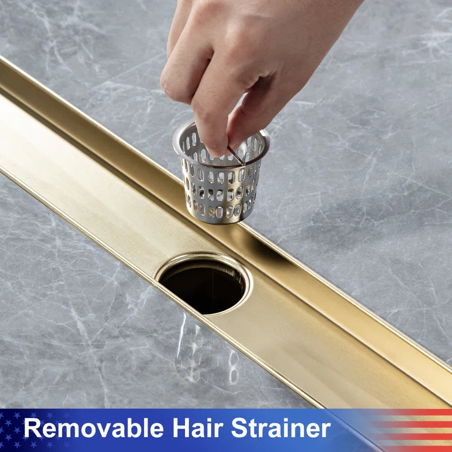 28" Linear Grid Shower Drain, Chrome