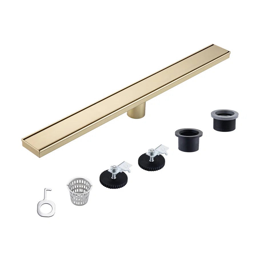 28" Linear Grid Shower Drain, Chrome