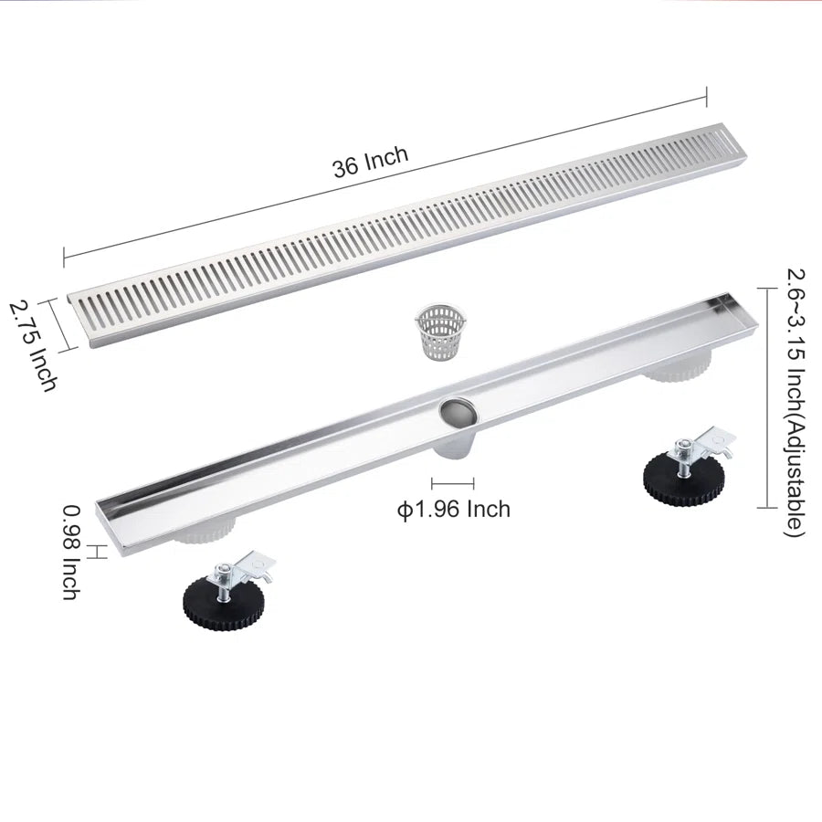 Drain de douche à grille linéaire de 36 po de largeur RX7002-36