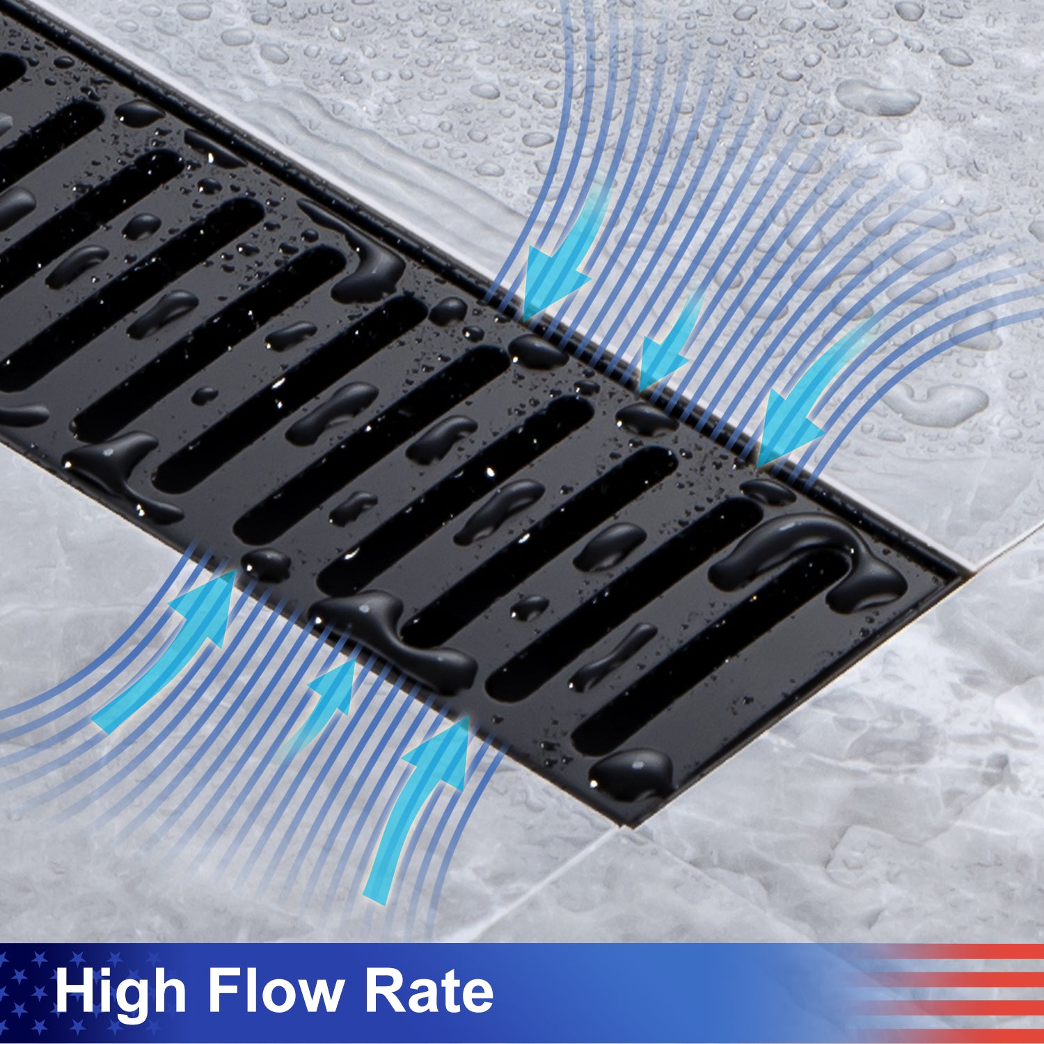 24" Linear Grid Shower Drain, Brushed Nickel