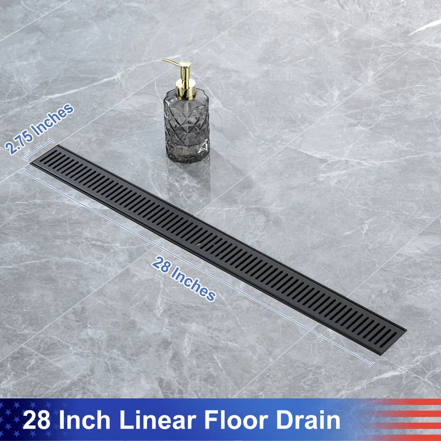 Drain de douche à grille linéaire de 28 po de largeur RX7002-28