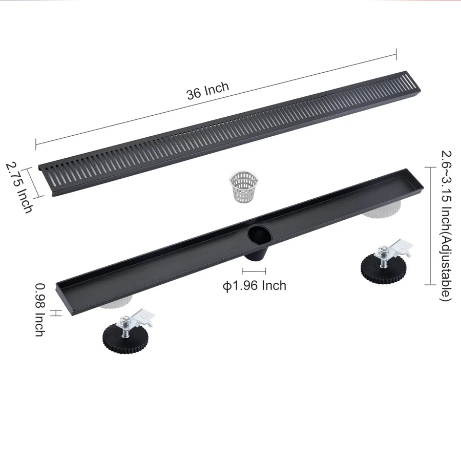 Drain de douche à grille linéaire de 36 po de largeur RX7002-36
