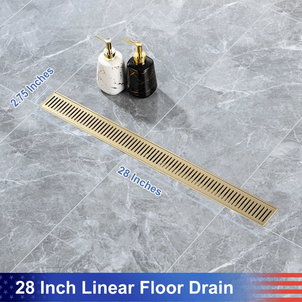 Drain de douche à grille linéaire de 28 po de largeur RX7002-28
