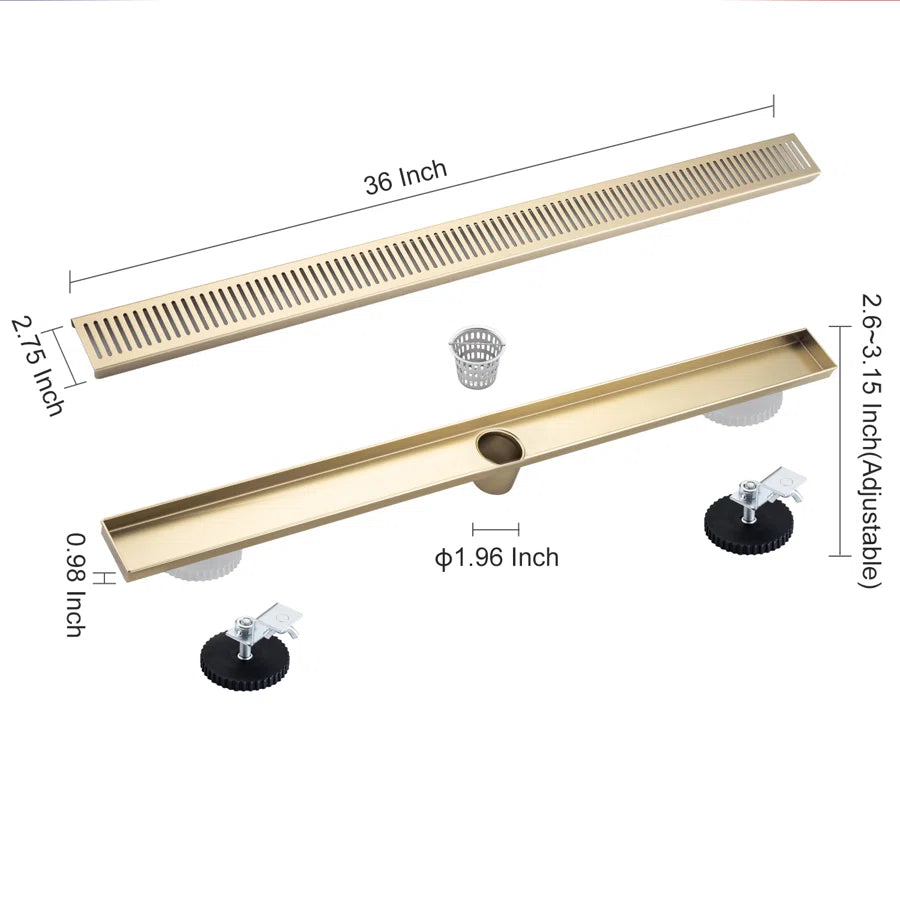 Drain de douche à grille linéaire de 36 po de largeur RX7002-36
