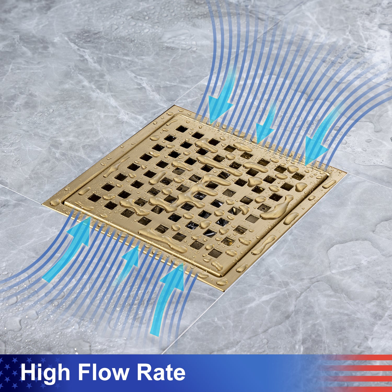 Drain de douche à grille de 6 po RX7003-6