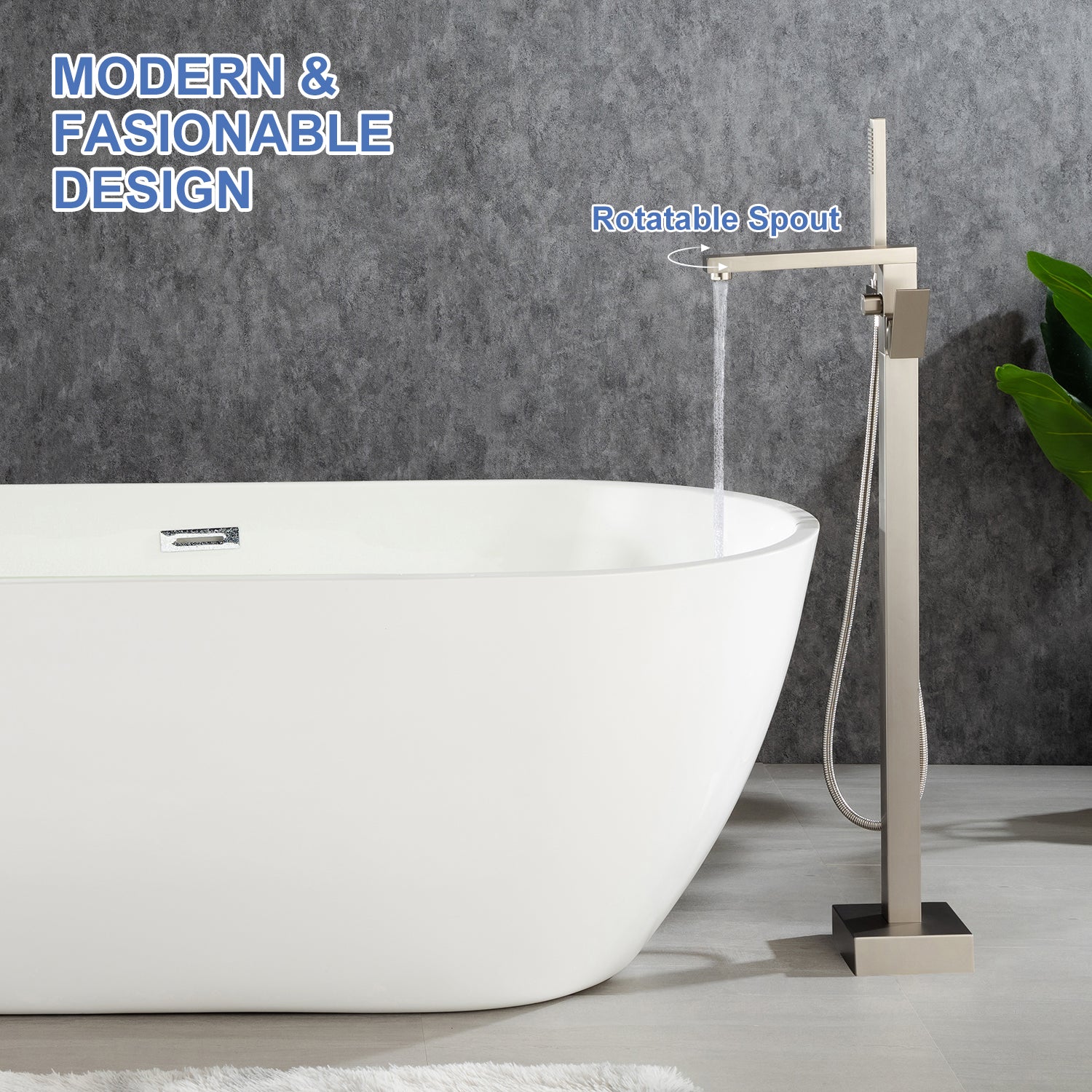 Single Handle Floor Mounted Clawfoot Tub Faucet 