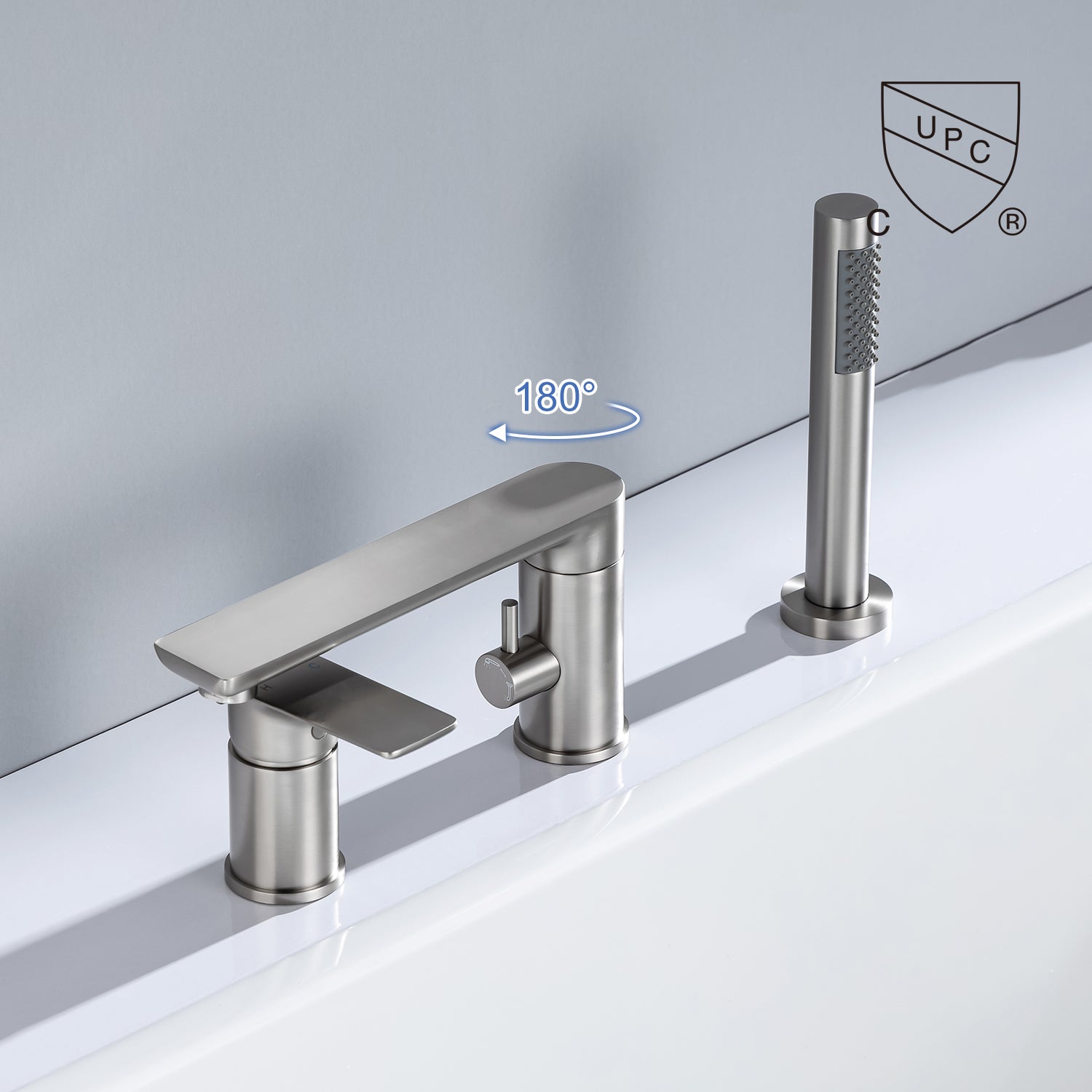  Single-Handle Roman Tub Faucet with Diverter 