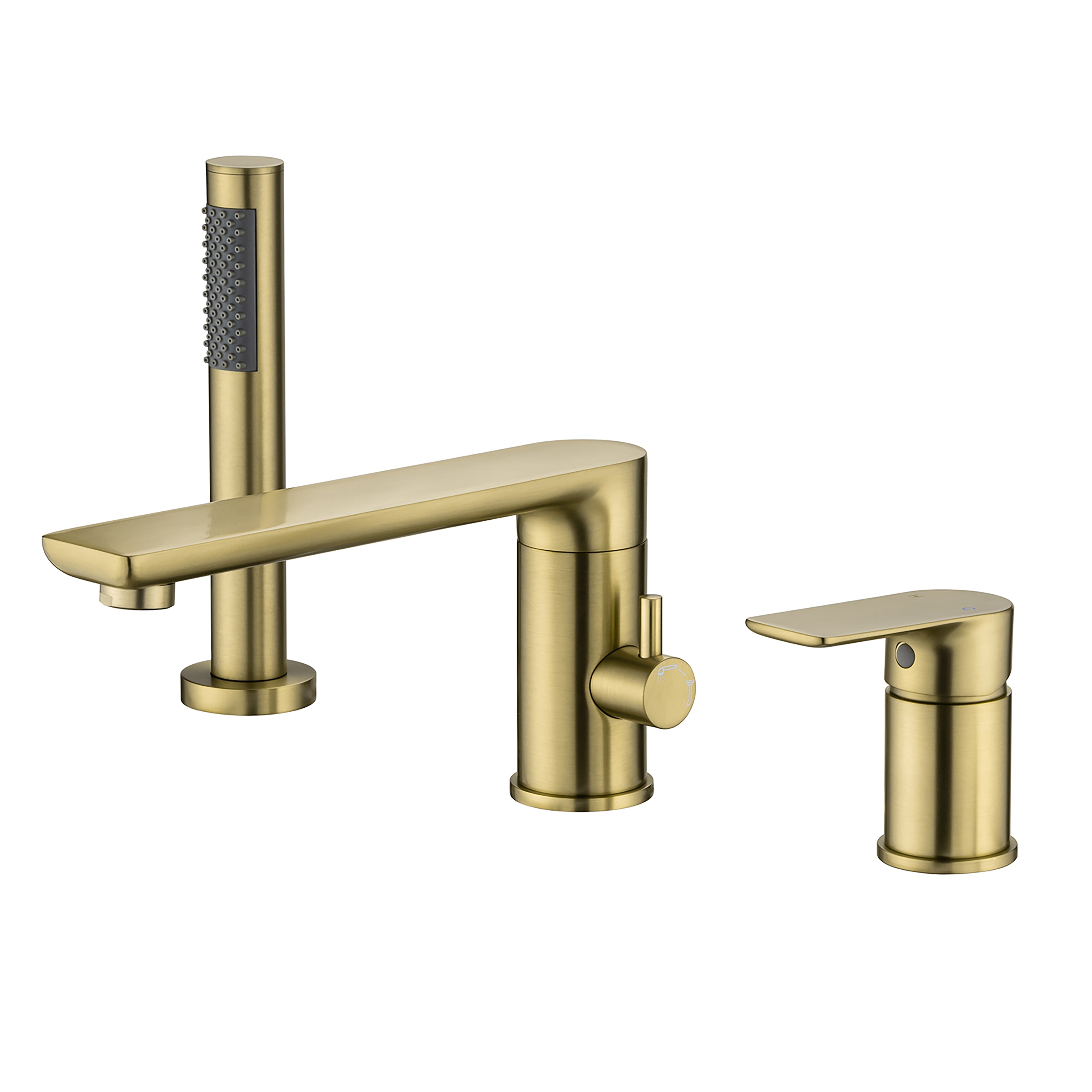 Deck Mounted Single-Handle Roman Tub Faucet with Diverter and Handheld shower RX8012