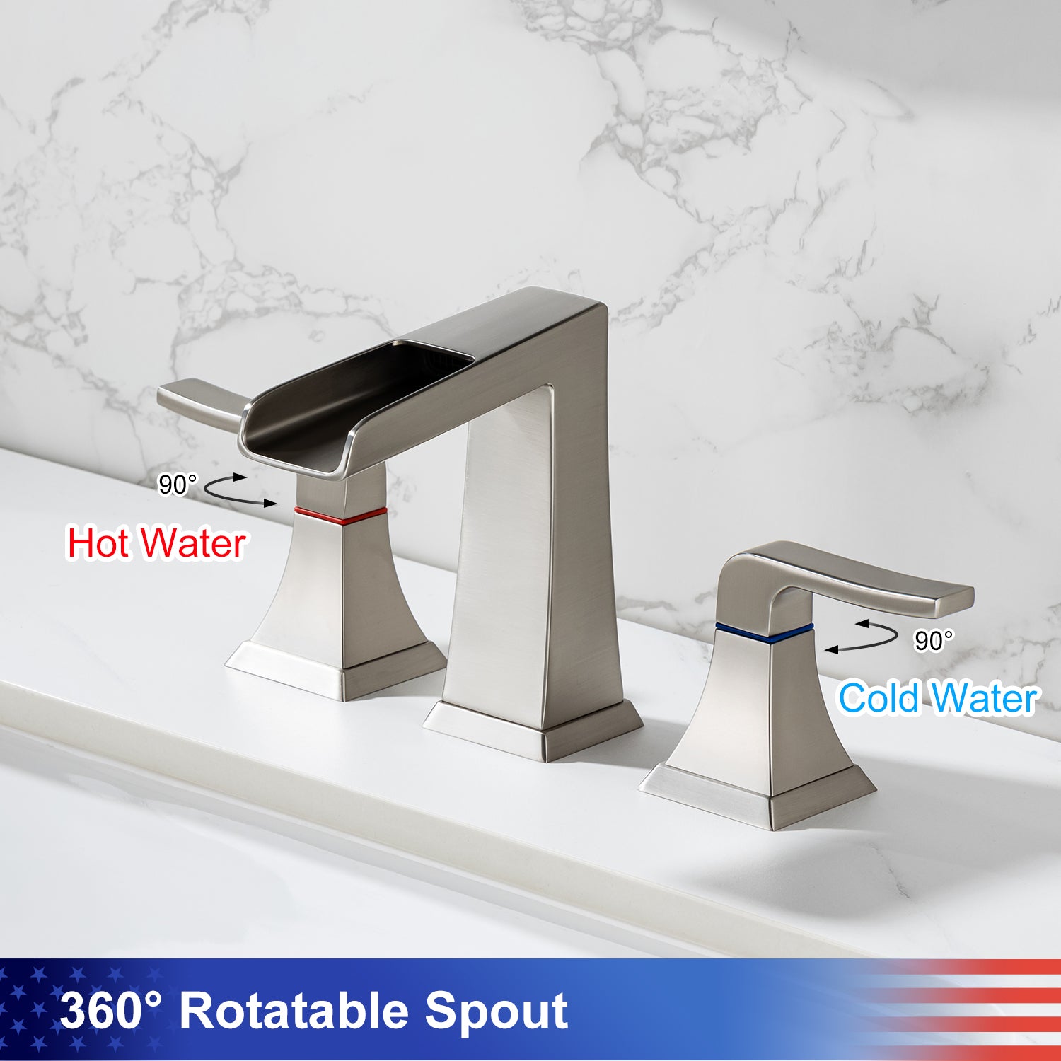 Widespread Faucet 2-handle Bathroom Faucet with Drain Assembly RX83002