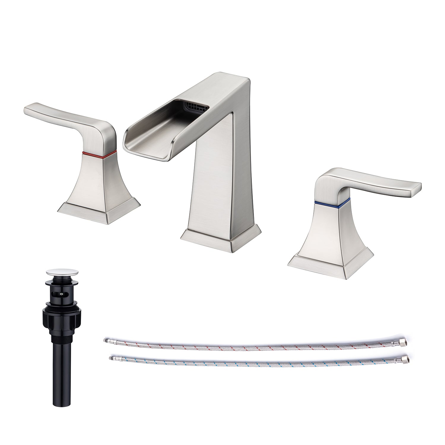 Widespread Faucet 2-handle Bathroom Faucet with Drain Assembly RX83002