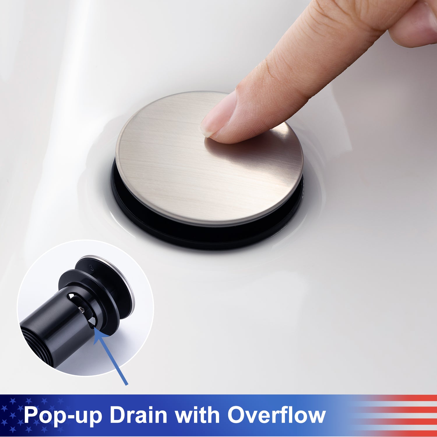 Bathroom Faucet Pop-Up Drain