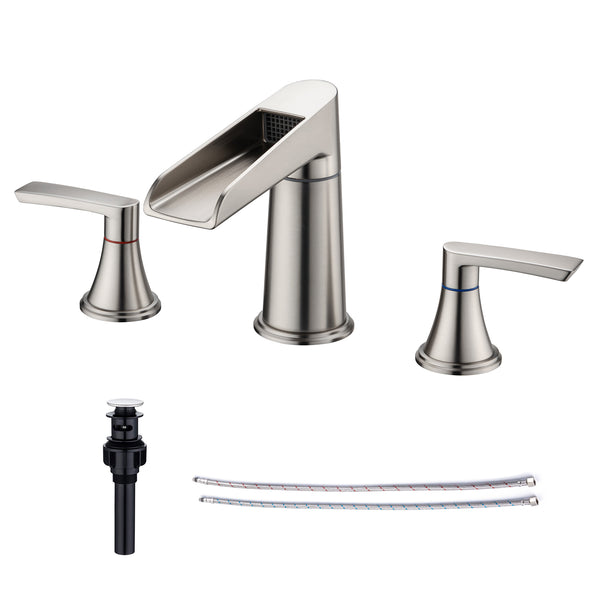 [Rainlex RX83005] Widespread Faucet 2-handle Bathroom Faucet with Drain Assembly